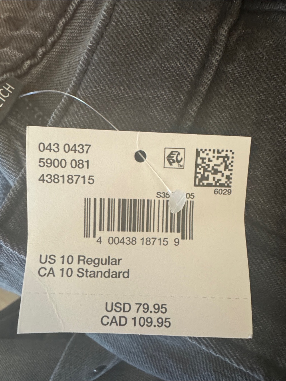 American Eagle Outfitters Washed Black Straight-Leg Jeans with Side Stud Trim - Picture 8 of 8